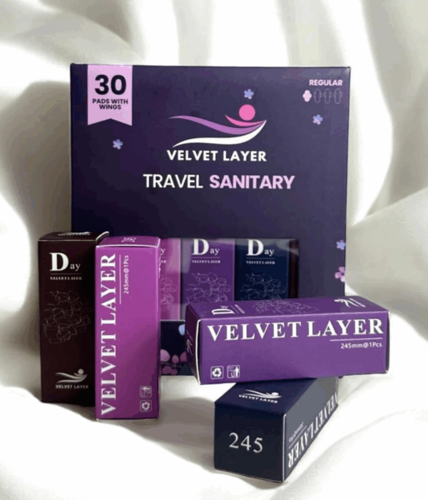 Velvet Layer Cotton Sanitary Pads, 30 regular size - Image 2